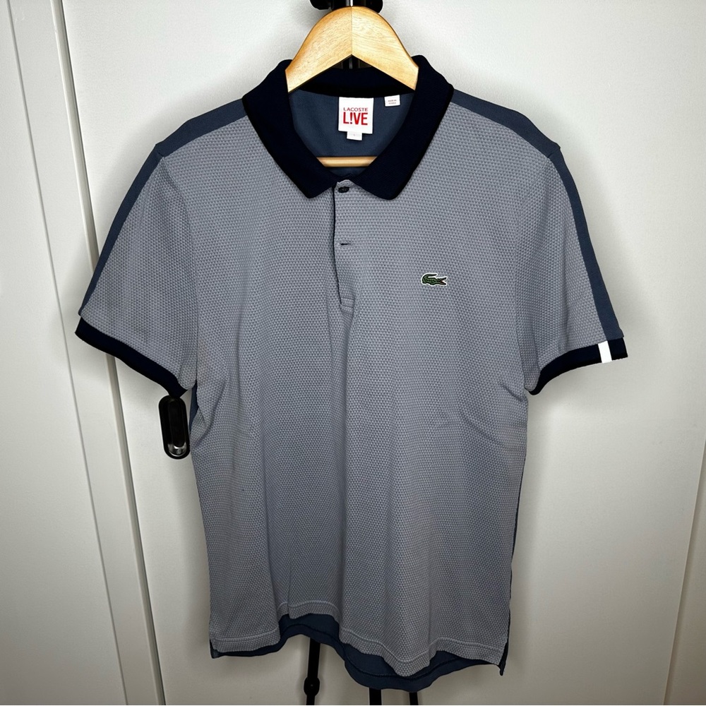 Lacoste L!VE Textured Colorblock Polo